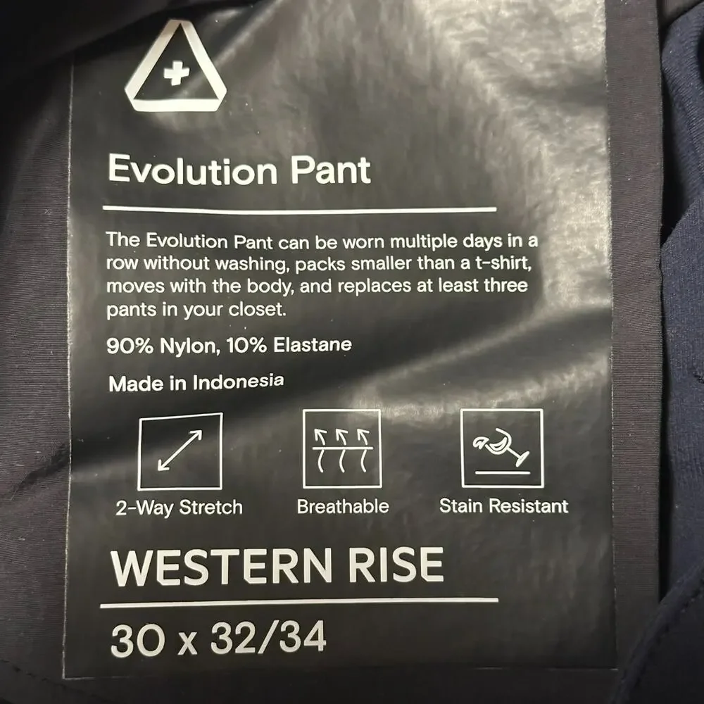 Western Rise Evolution Pant Mens Size 30x32 Navy Slim Fit Pants Stretch NEW